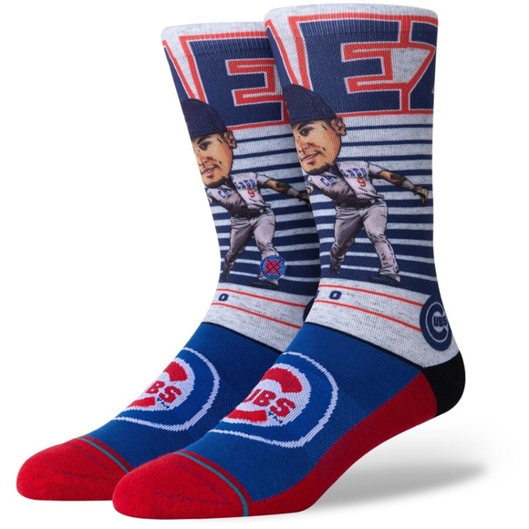 NWT Stance x MLB St Louis Cardinals JAVIER BAEZ BIG HEAD Crew Socks size M 6-8.5